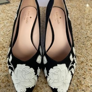 Kate Spade Embroidered Kitten Heel Shoes